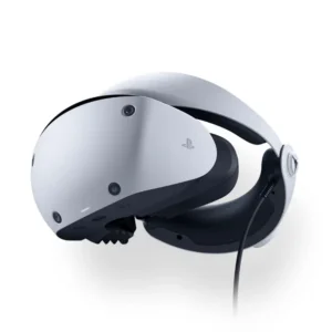 White Sony PlayStation VR headset with integrated headband and cable for console VR gaming